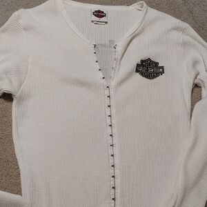 Harley-Davidson White Long Sleeve Top